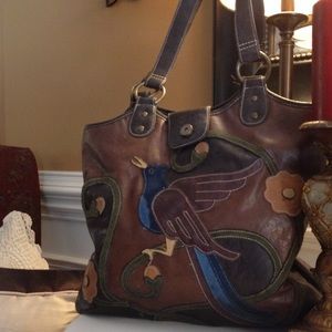 New brown bird handbag