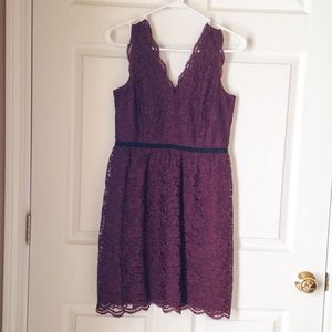 Ann Taylor LOFT dress, size 0P, burgundy lace.