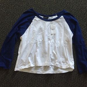 Baseball tee crop top