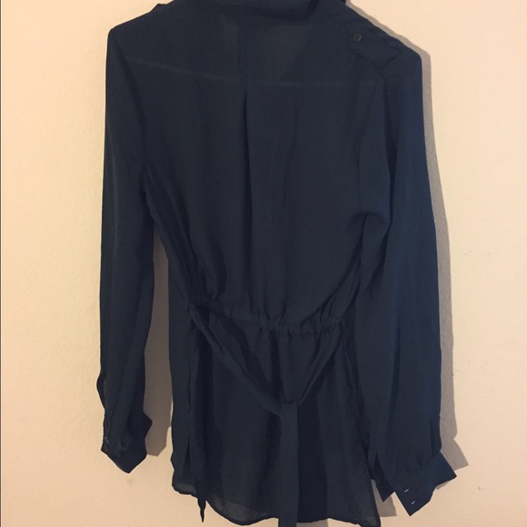 Hunter green dress blouse