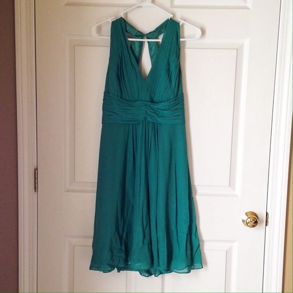 Ann Taylor dress, size 2, green silk.