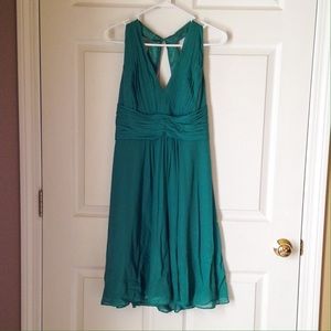 Ann Taylor dress, size 2, green silk.