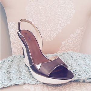 Guess brown wedge sandals
