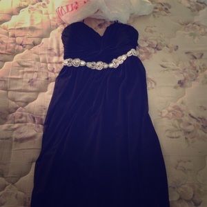 Long, black, strapless homecoming dress. Size 13!!