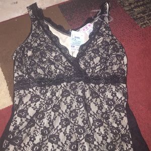 Black/tan lace dress