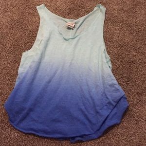 Ombré blue PINK flowy top.