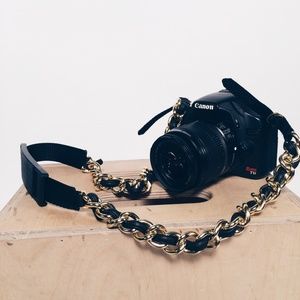 Gold chain camera strap