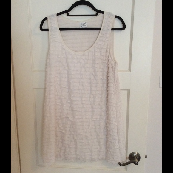Cream Ruffle Dress Free People