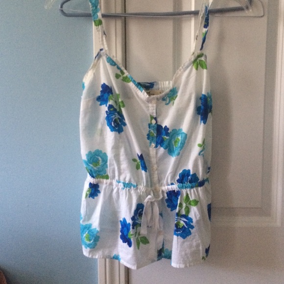 white tank top with blue flowers