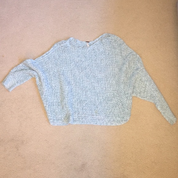 Free People teal • blue oversized knit sweater!