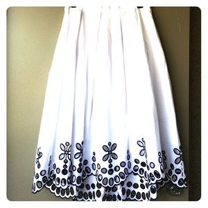 Anthropologie moulinette soeurs white eyelet skirt