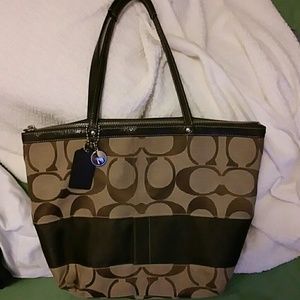 Authentic brown small/medium coach purse