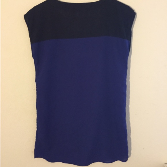 Black and cobalt blue color block dress - Picture 3 of 3