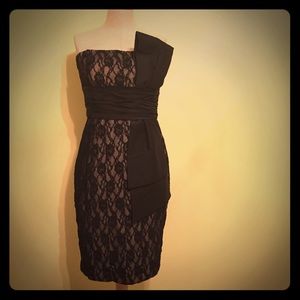 Maggy London black lace overlay dress