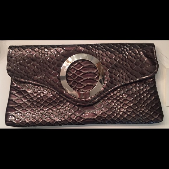 Faux Snakeskin Clutch