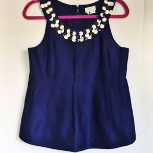 Kate Spade Royal Blue Embellished Top Size Small