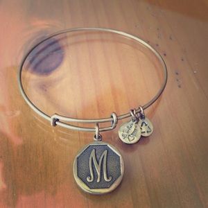 Authentic Alex & Ani gold tone M bangle