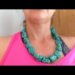 Turquoise rock necklace