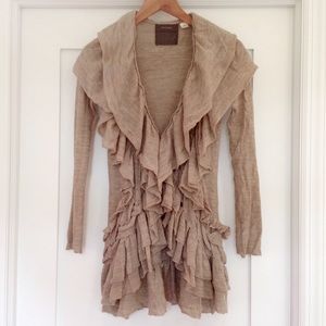 [SOLD] 100% Merino Wool Ruffle Cardigan by Anthropologie