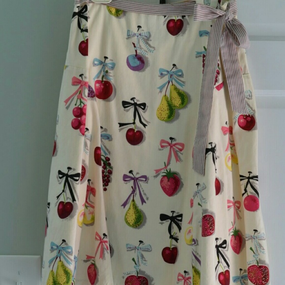 Anthropologie Fruit Print Skirt