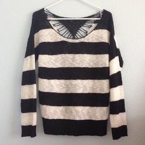 Striped Sweater w/ Crochet Back💫