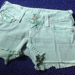 Green True Religion Shorts