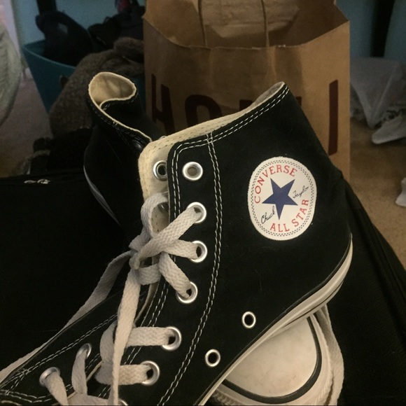 Black high top converse