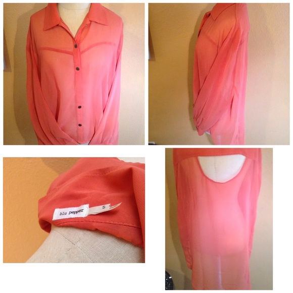 Beautiful long open back silk shirt size small
