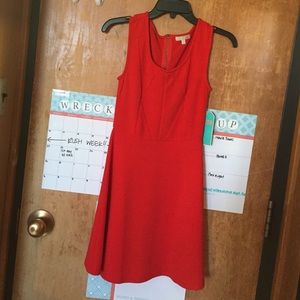 Red fit and flare dress