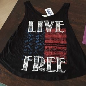 Black flowy "American" tank, size medium