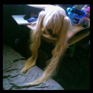 Blonde Long Cosplay Pigtails + 1 tan wig cap