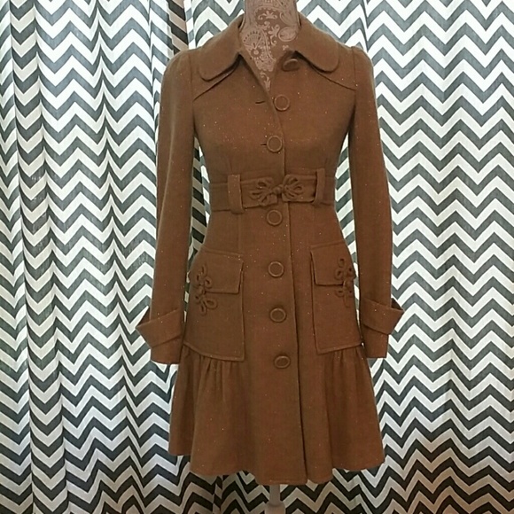 Nanette Lepore Metallic Gold Dress Coat XS - Picture 1 of 4