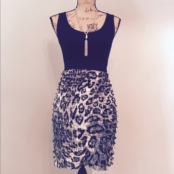 Black and leopard print dress