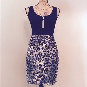 Black and leopard print dress