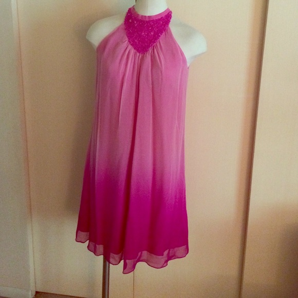Miguelina Magenta Ombré dress size M