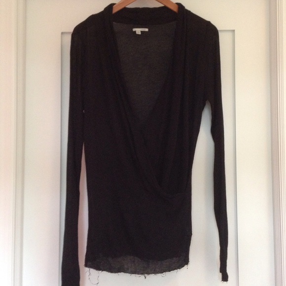 Halogen Black Sheer Wrap Tunic Top