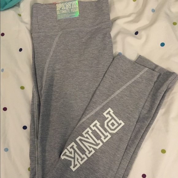 PINK grey yoga pants