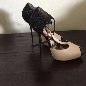 Beige and Black shoes