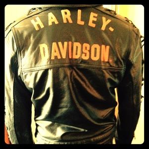 Harley Davidson small women's leather coat w chaps