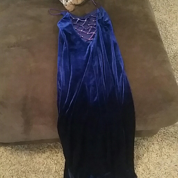 Royal blue long slit up bith sides