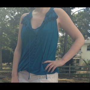 Anthropologie TURQUOISE Bordeaux FluidMovement Top