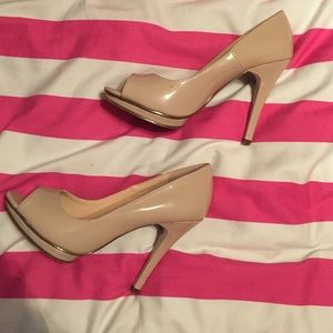 Nude Peep Toe Pumps
