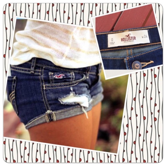 Hollister Pants - 🐶 HOLLISTER distressed cut off shorts dark
