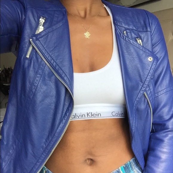 Forever 21 Cobalt Blue faux leather jacket