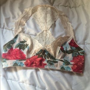 Free People White Floral Bralette