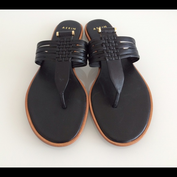 AERIN BLACK SANDALS, SIZE 7.5