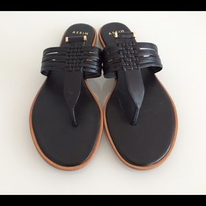 AERIN BLACK SANDALS, SIZE 7.5