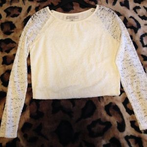 Adam Levine Collection White Lace Crop Top