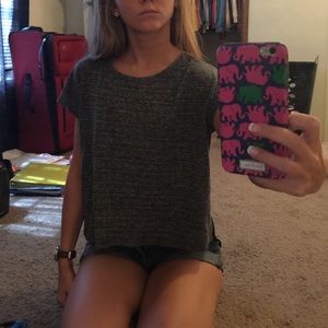 Forever 21 grey/black hi-lo top