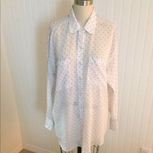 Polka dot oversized chiffon